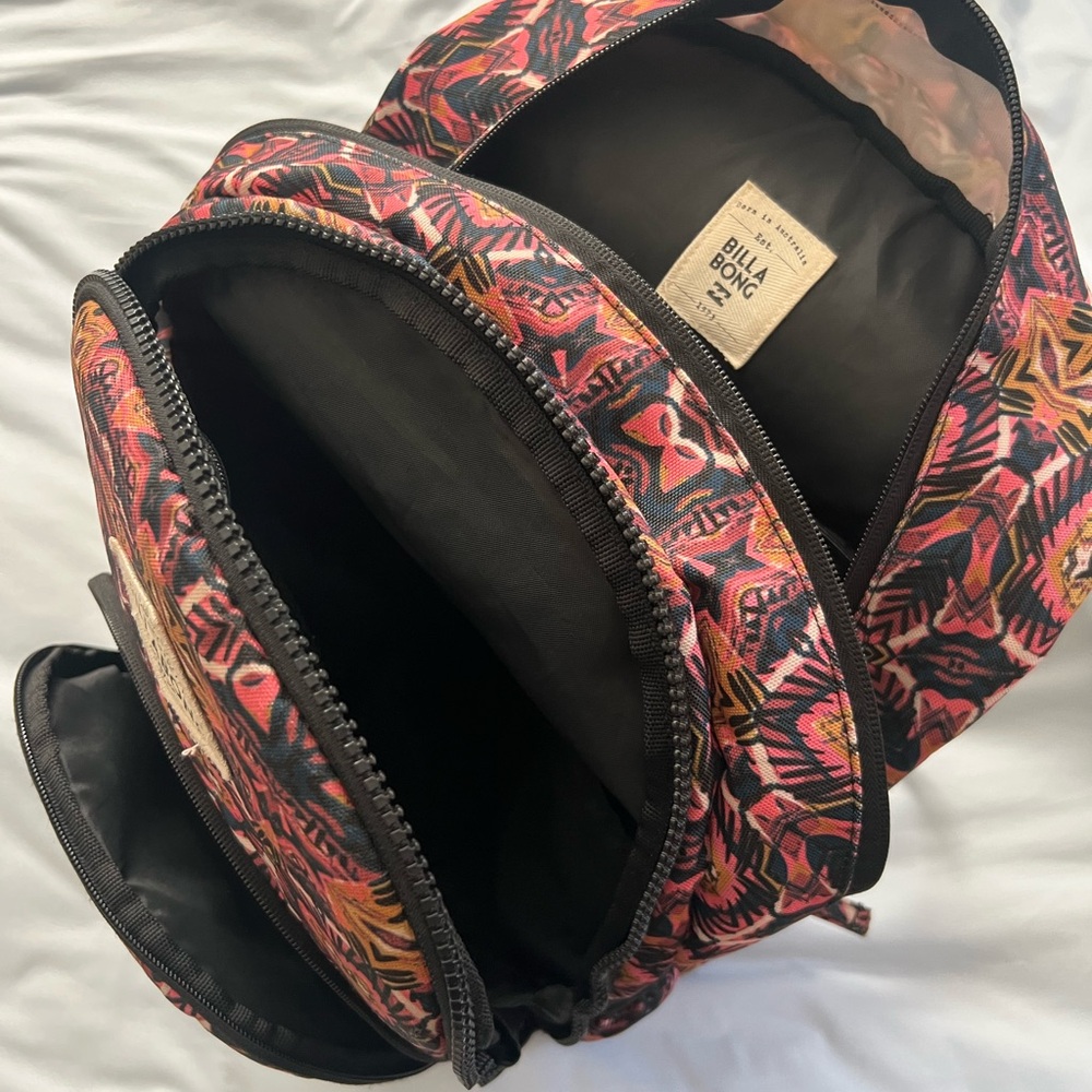 Billabong Women's Geometric Backpack - Pink and Gold - Picture 3 of 4